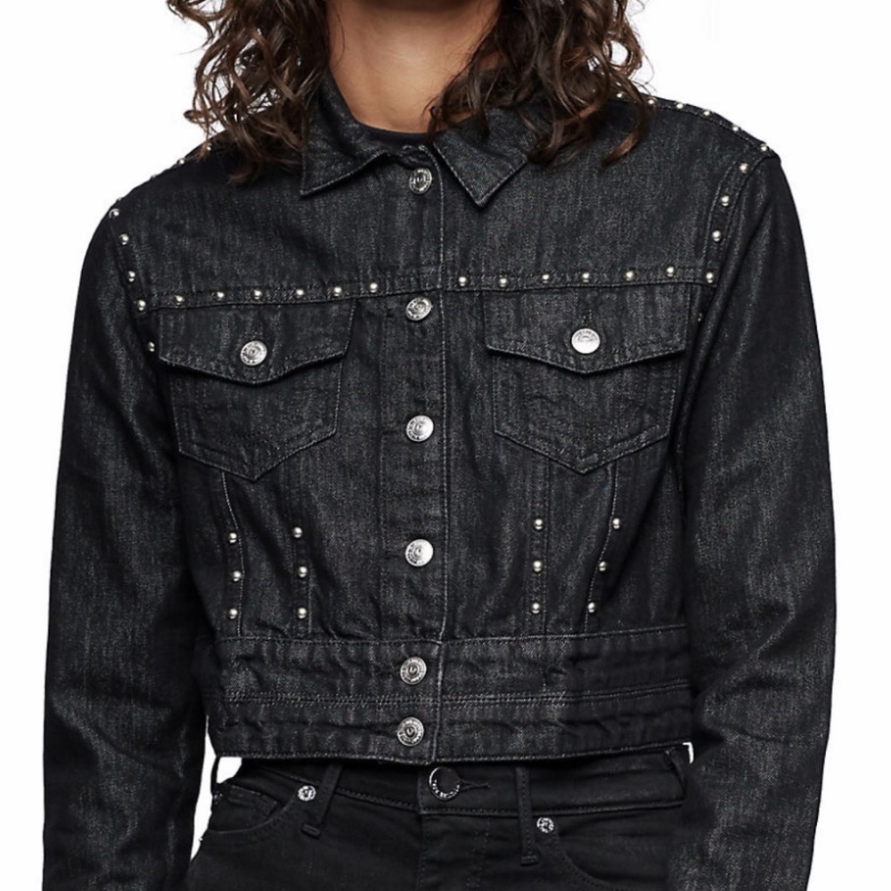 Studded Black Denim Jacket